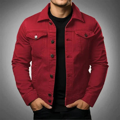Men's Black Denim Jacket Casual Jean Jacket