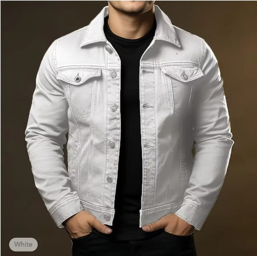 Men's Black Denim Jacket Casual Jean Jacket