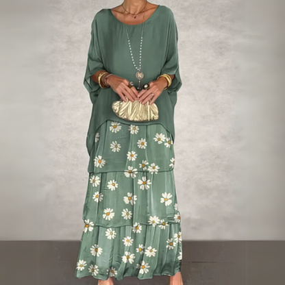 Melisanina | High-Waist Tiered Maxi-Length Skirt Women Fashion