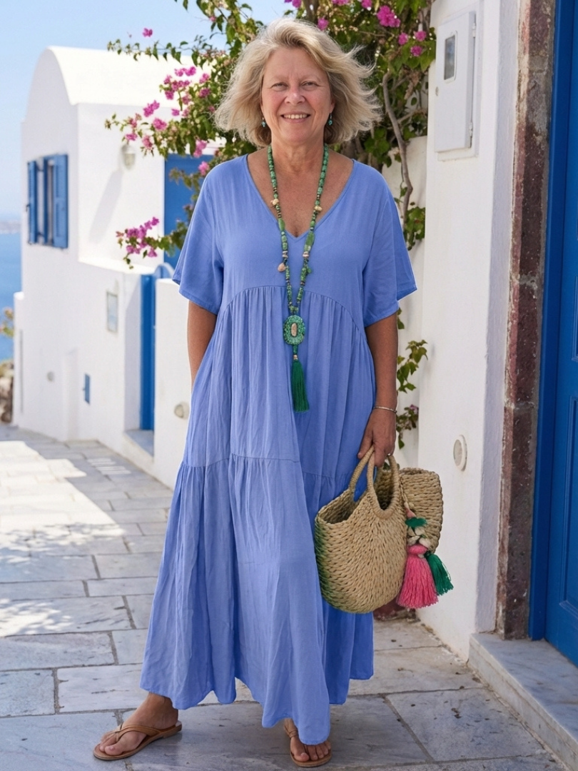 Graya | Chic Summer Tiered Maxi Dress with Stylish Flowing Design