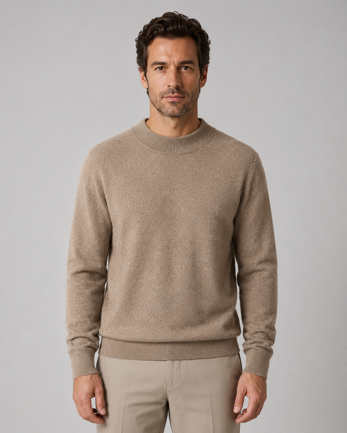 Men's Wool Sweater - Lightweight Fine Knit Crew Neck