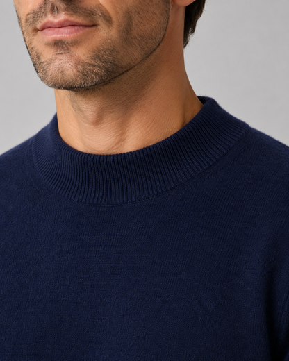 Men's Wool Sweater - Lightweight Fine Knit Crew Neck