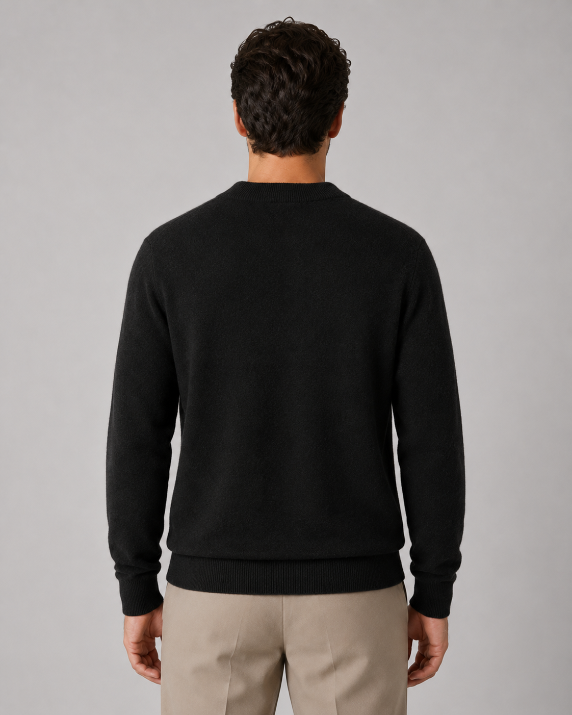 Men's Wool Sweater - Lightweight Fine Knit Crew Neck