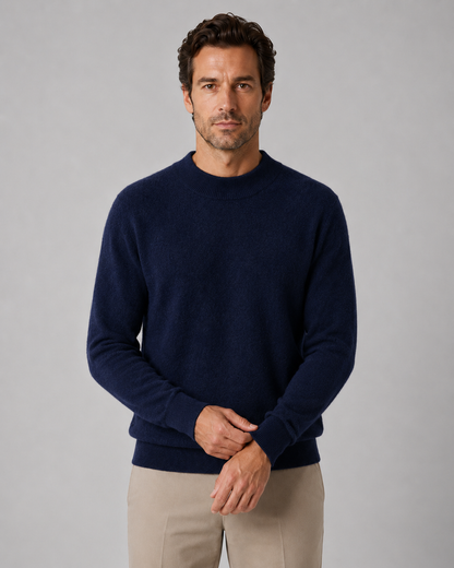 Men's Wool Sweater - Lightweight Fine Knit Crew Neck