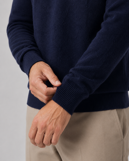Men's Wool Sweater - Lightweight Fine Knit Crew Neck