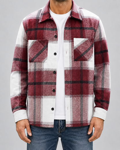 Men's Flannel Shirt Jacket - Brushed Check