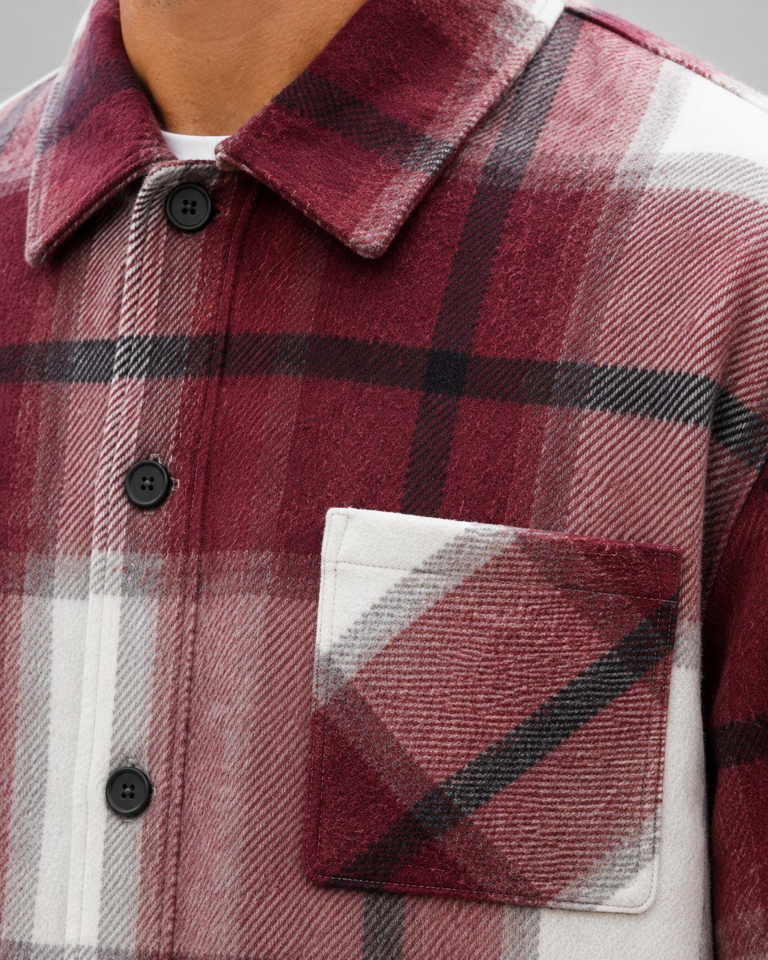 Men's Flannel Shirt Jacket - Brushed Check