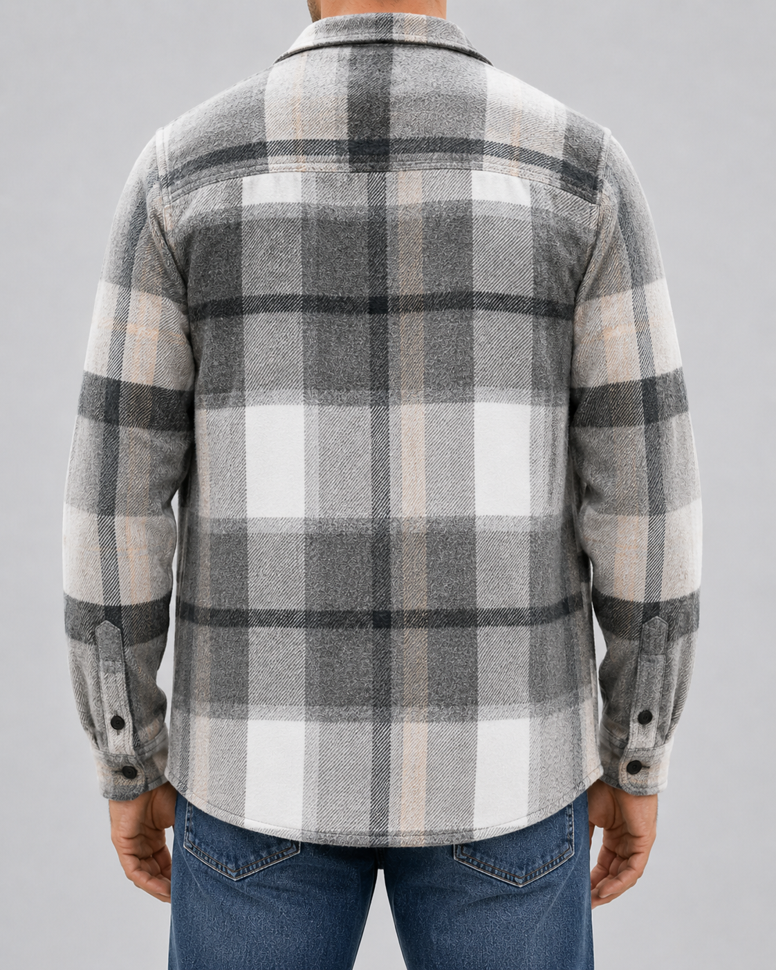 Men's Flannel Shirt Jacket - Brushed Check