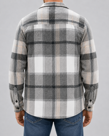 Men's Flannel Shirt Jacket - Brushed Check