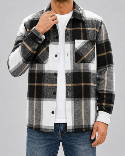 Men's Flannel Shirt Jacket - Brushed Check