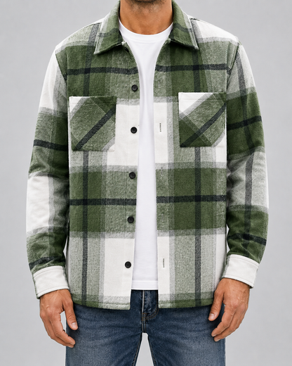 Men's Flannel Shirt Jacket - Brushed Check