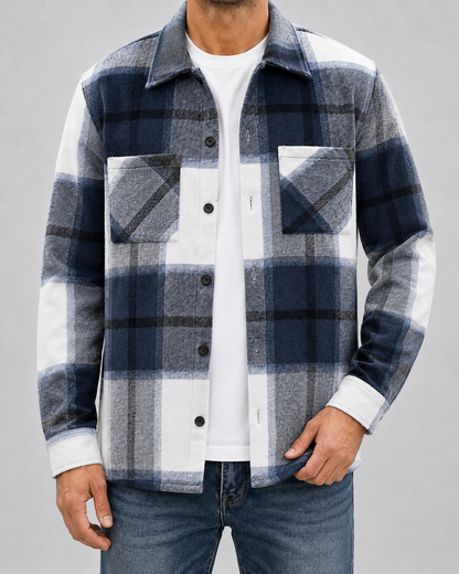 Men's Flannel Shirt Jacket - Brushed Check