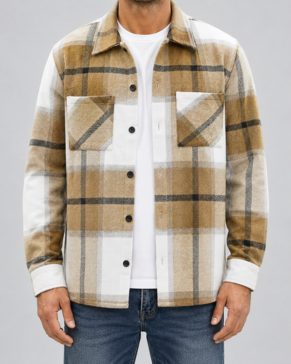 Men's Flannel Shirt Jacket - Brushed Check
