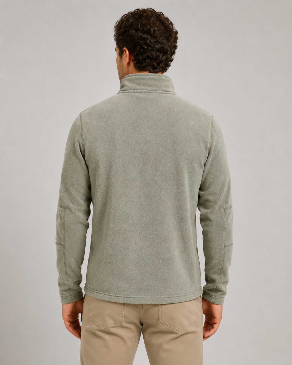 Men's Fleece Quarter Zip Pullover - Brushed Fleece Stand Collar
