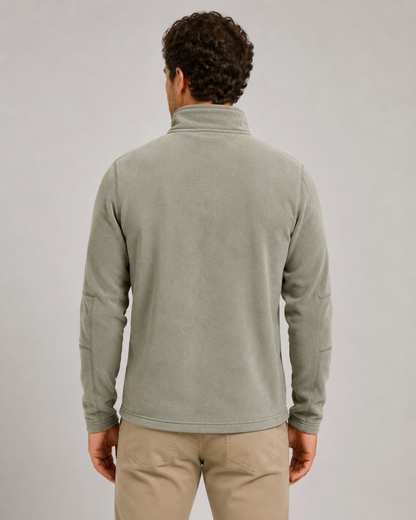 Men's Fleece Quarter Zip Pullover - Brushed Fleece Stand Collar