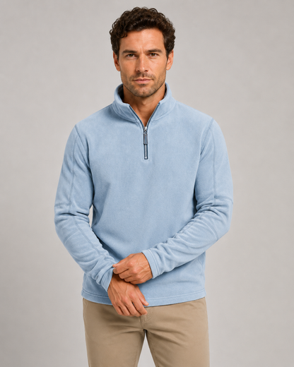 Men's Fleece Quarter Zip Pullover - Brushed Fleece Stand Collar