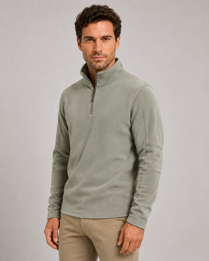 Men's Fleece Quarter Zip Pullover - Brushed Fleece Stand Collar