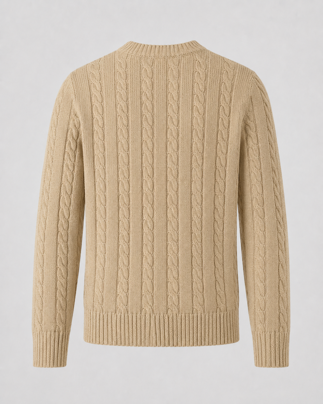 Men's Cable Knit Sweater - Crew Neck Knit Pullover