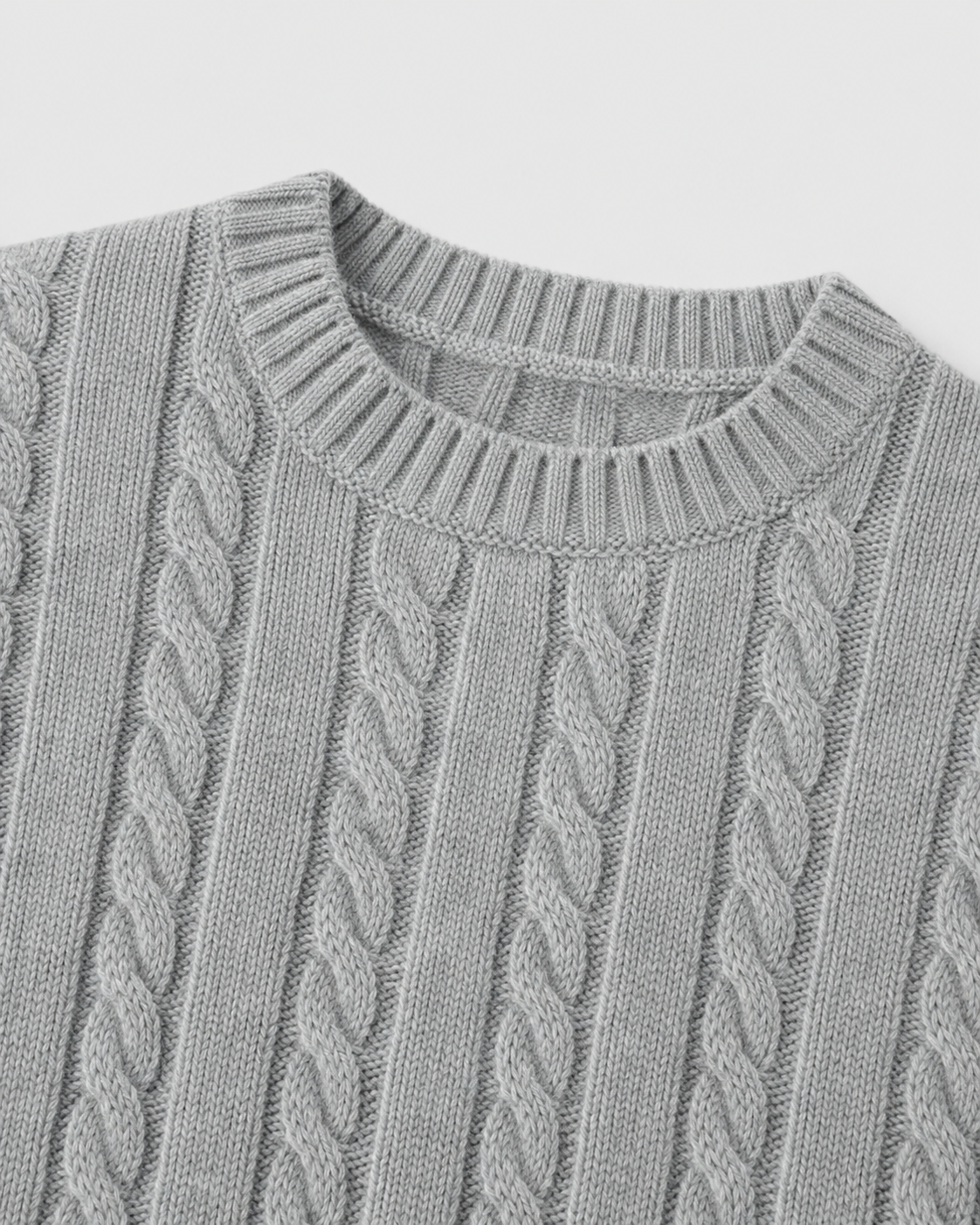 Men's Cable Knit Sweater - Crew Neck Knit Pullover