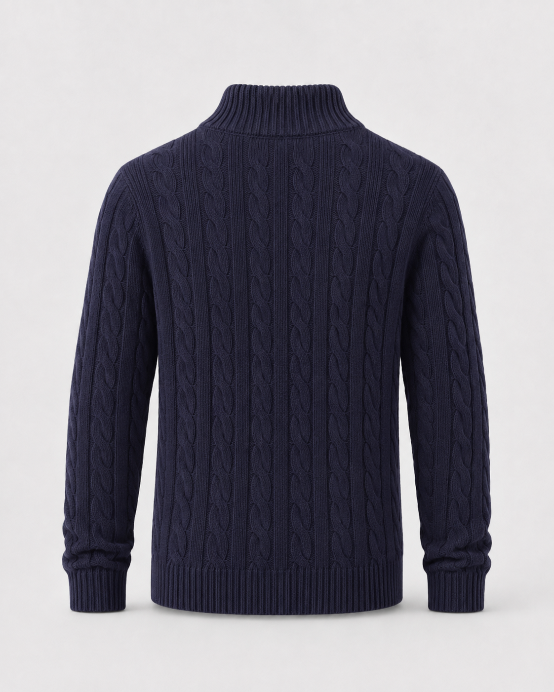 Men's Cable Knit Quarter Zip Sweater - Mock Neck Pullover