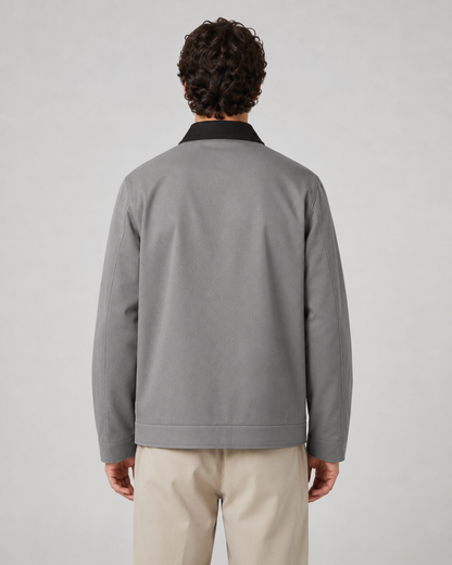 Men's Barn Jacket - Contrast Collar Zip Up