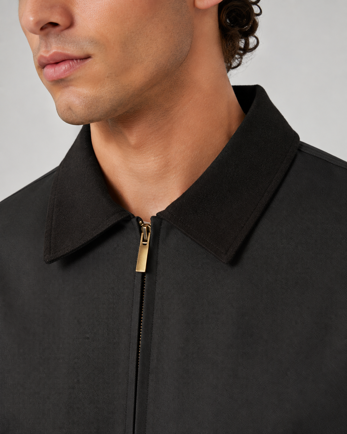 Men's Barn Jacket - Contrast Collar Zip Up