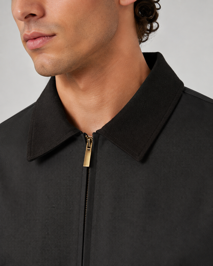 Men's Barn Jacket - Contrast Collar Zip Up