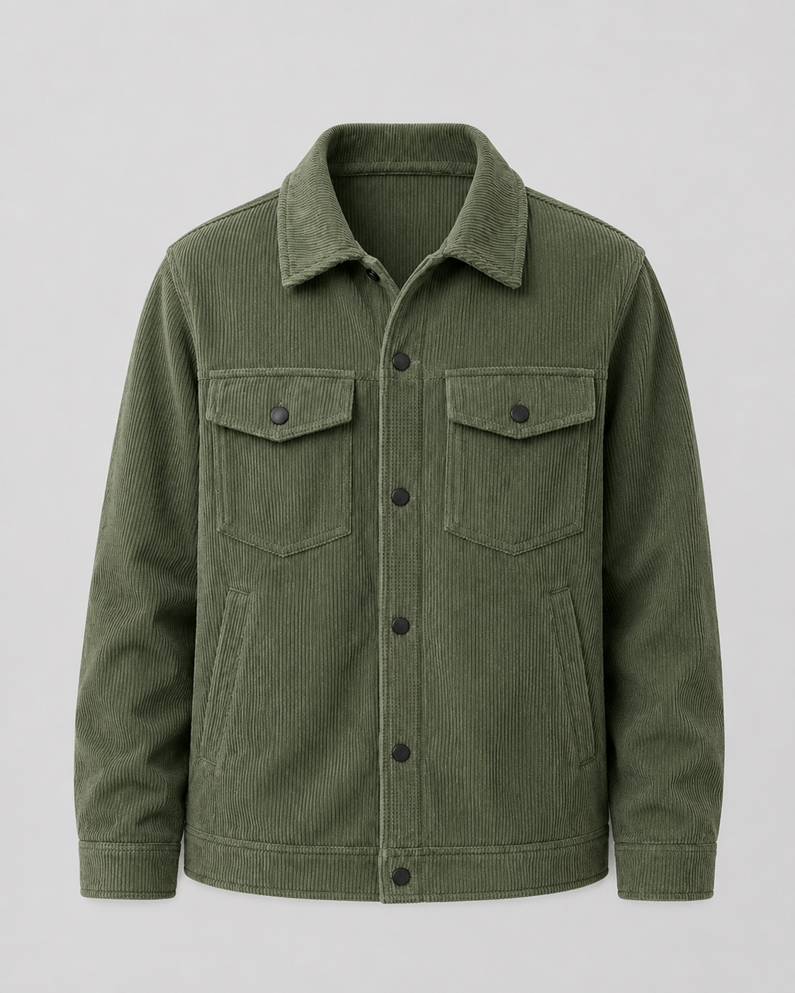 Men's Corduroy Shirt Jacket - Button Up Chest Pockets