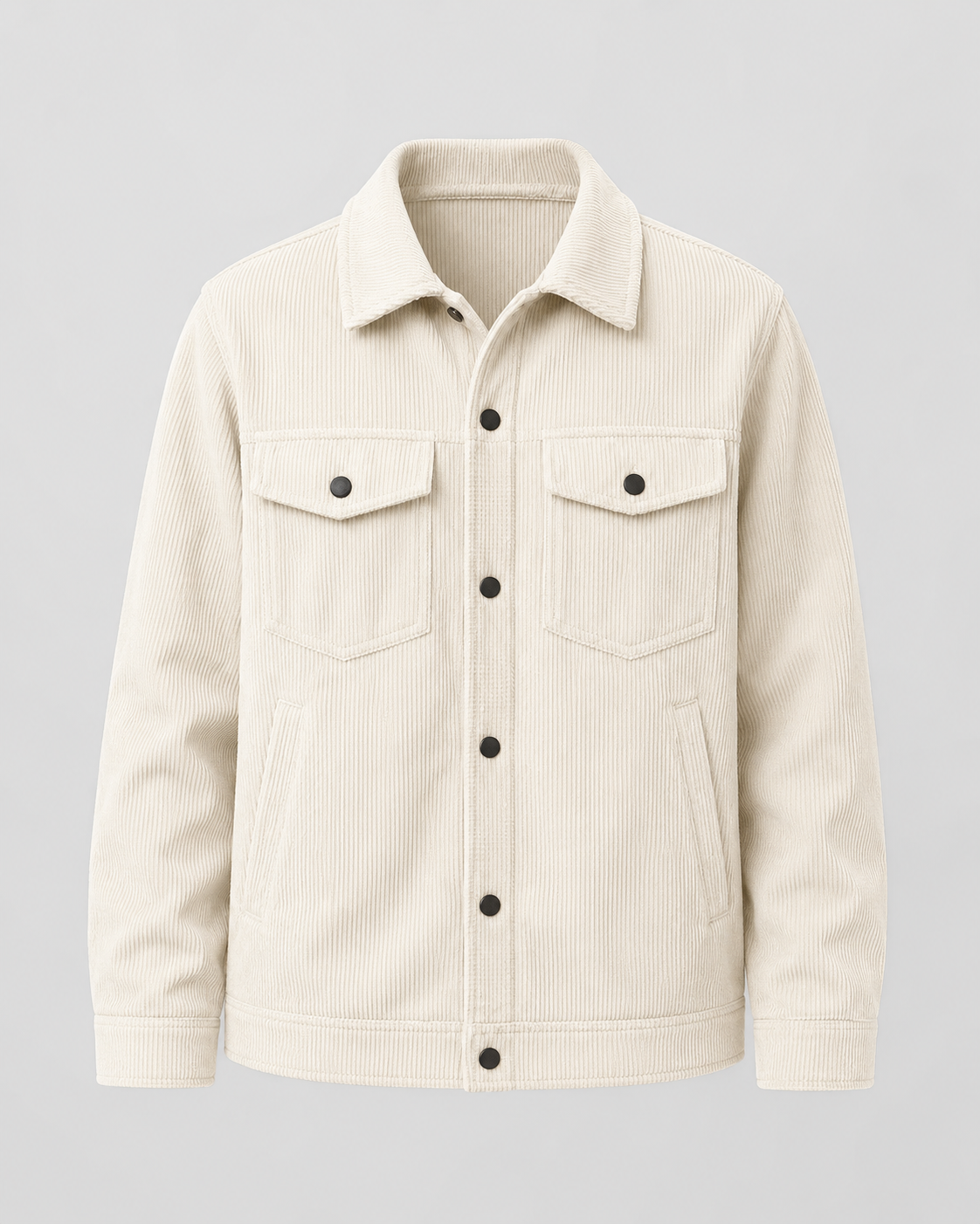 Men's Corduroy Shirt Jacket - Button Up Chest Pockets
