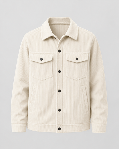 Men's Corduroy Shirt Jacket - Button Up Chest Pockets