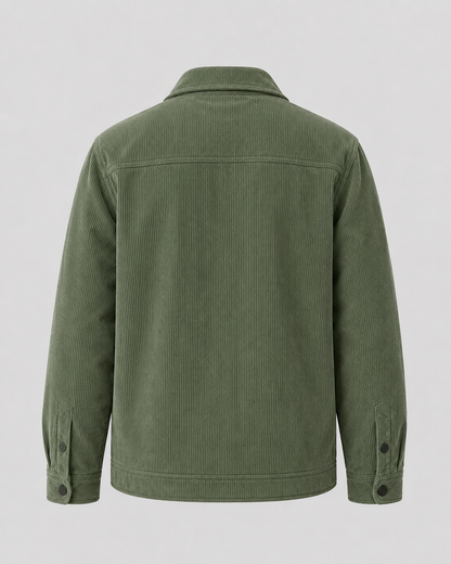 Men's Corduroy Shirt Jacket - Button Up Chest Pockets