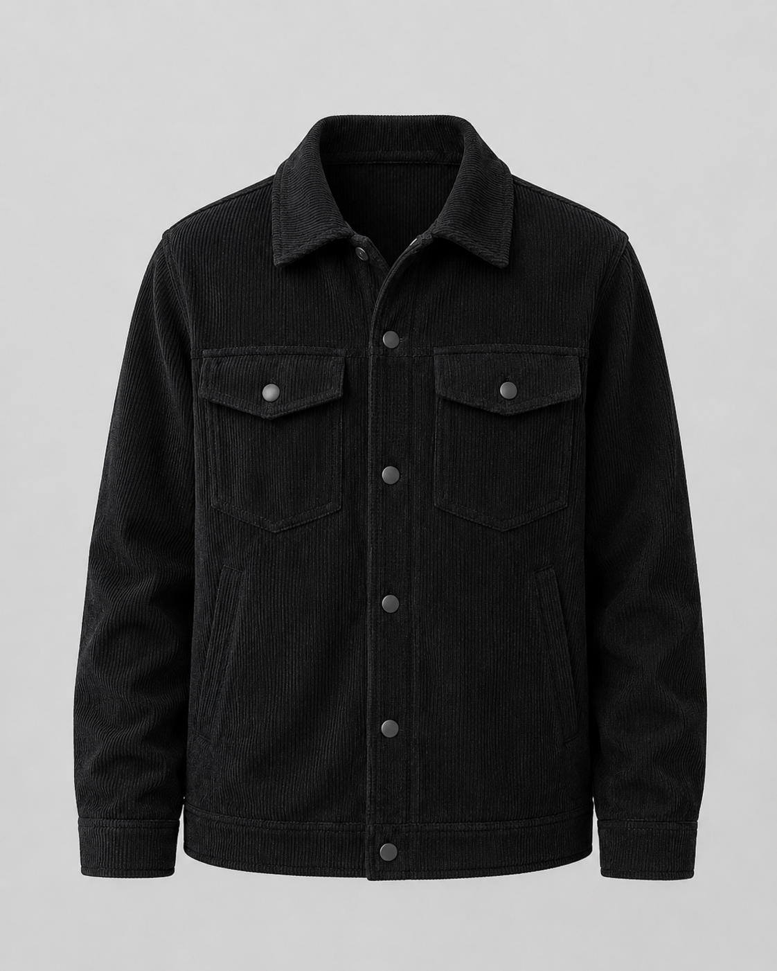 Men's Corduroy Shirt Jacket - Button Up Chest Pockets