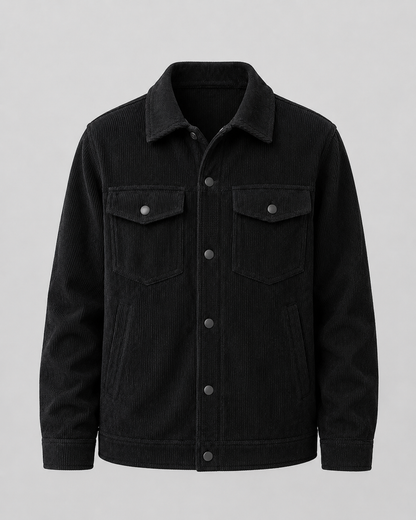 Men's Corduroy Shirt Jacket - Button Up Chest Pockets