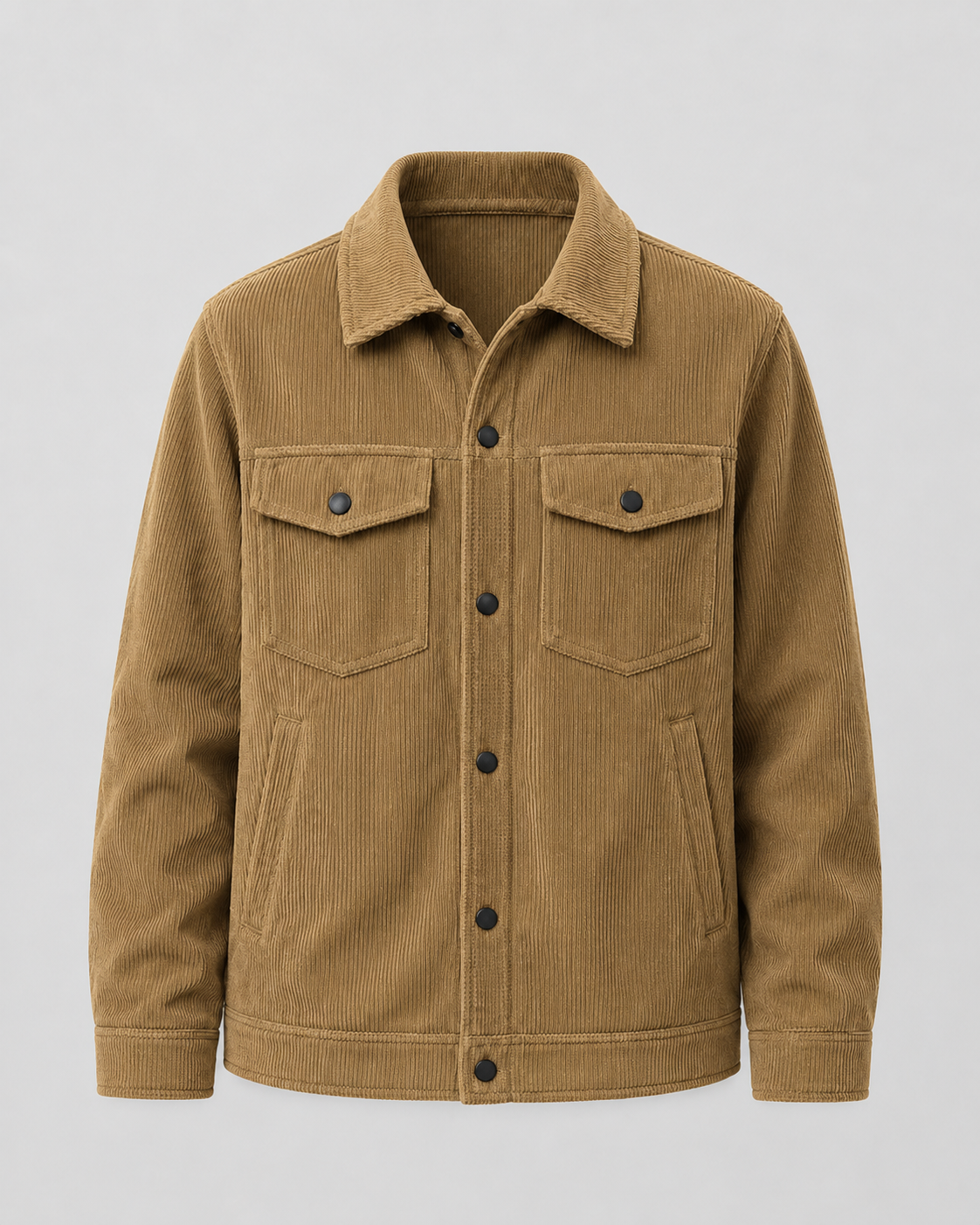 Men's Corduroy Shirt Jacket - Button Up Chest Pockets