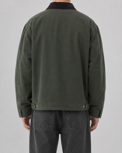 Men's Barn Jacket - Cotton Canvas Corduroy Collar