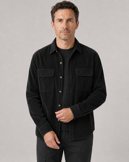 Men's Corduroy Shirt Jacket - Cotton Button Up