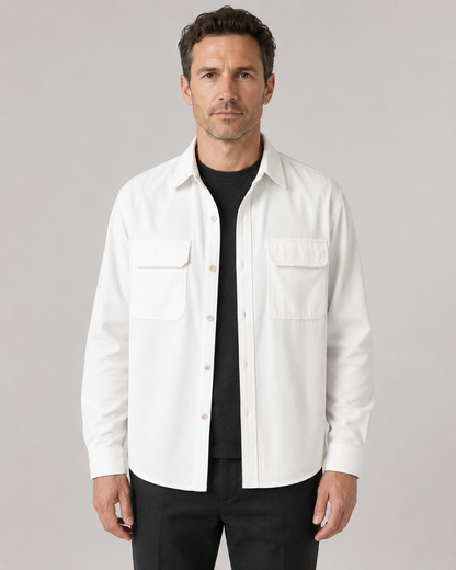 Men's Corduroy Shirt Jacket - Cotton Button Up