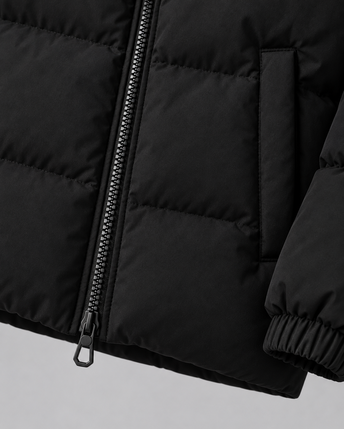 Men's Puffer Jacket - Fleece Lined Funnel Neck