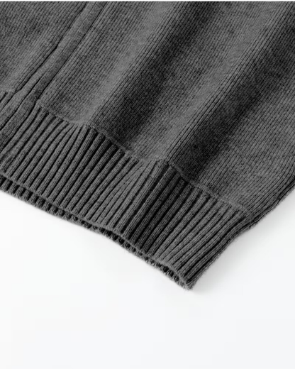 Men's Knit Cardigan Sweater - Full Zip Contrast Collar