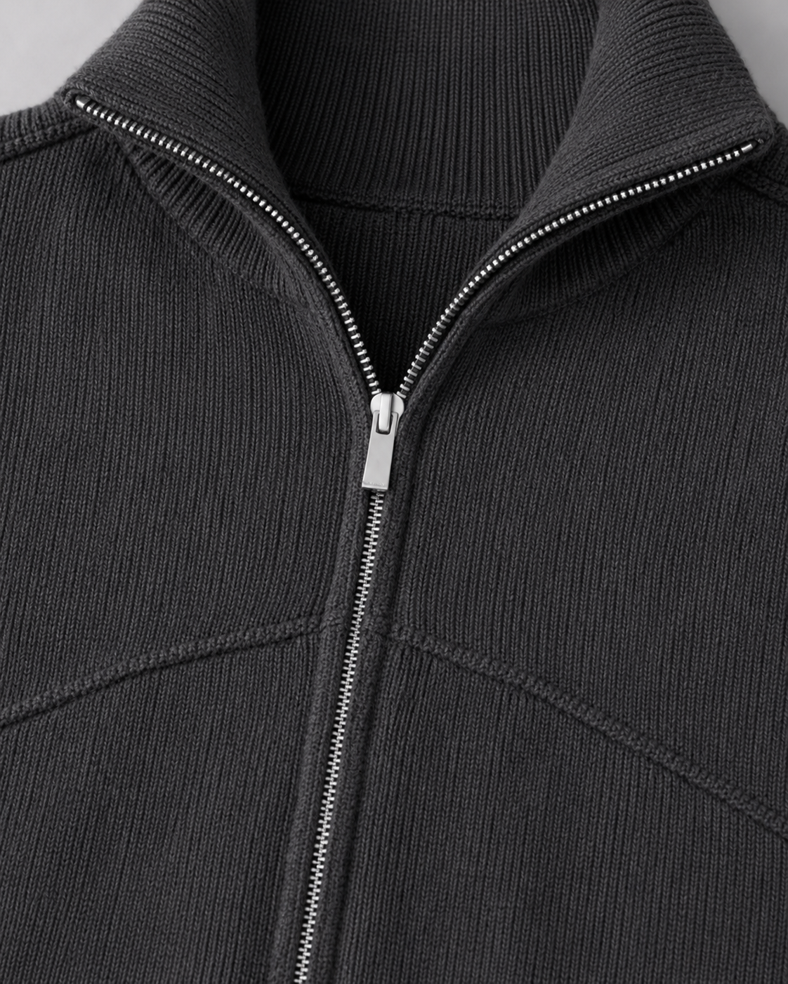 Men's Knit Cardigan Sweater - Full Zip Contrast Collar