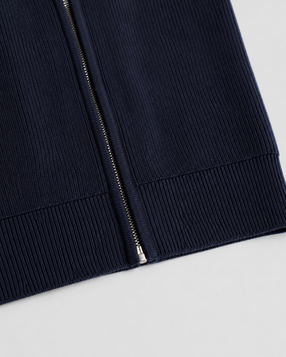 Men's Full Zip Cardigan Sweater - Knit Stand Collar