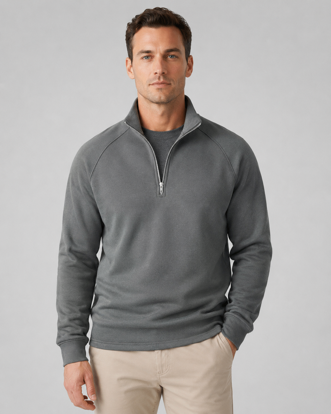 Men's Half Zip Pullover - Funnel Neck Knit Sweater