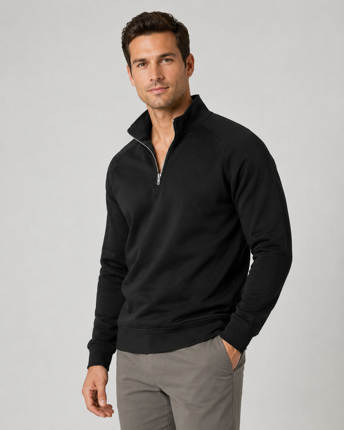Men's Half Zip Pullover - Funnel Neck Knit Sweater