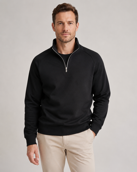 Men's Half Zip Pullover - Funnel Neck Knit Sweater