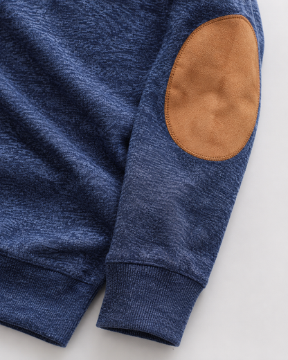 Men's Button Neck Sweater - Heathered Stand Collar Knit