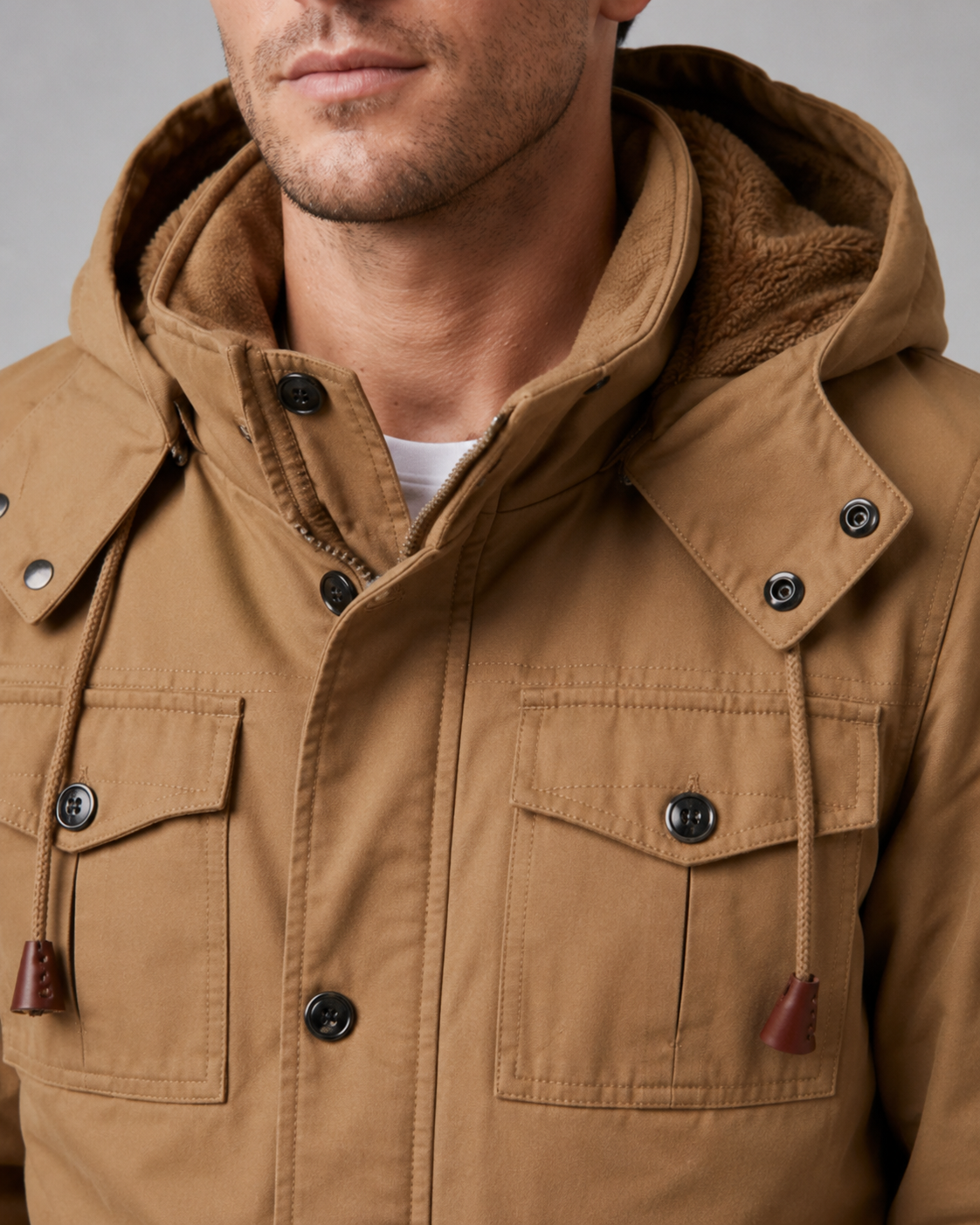 Men's Winter Parka - Hooded Multi Pocket
