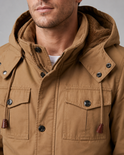 Men's Winter Parka - Hooded Multi Pocket
