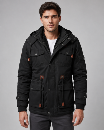 Men's Winter Parka - Hooded Multi Pocket