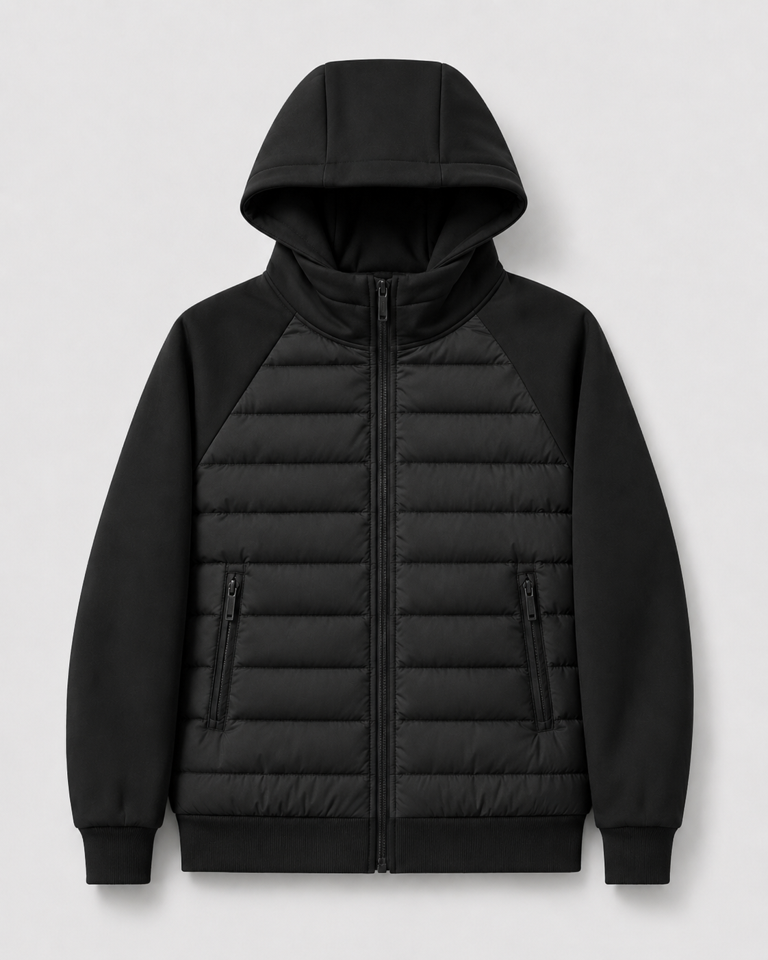 Men's Quilted Jacket - Hybrid Hooded Design