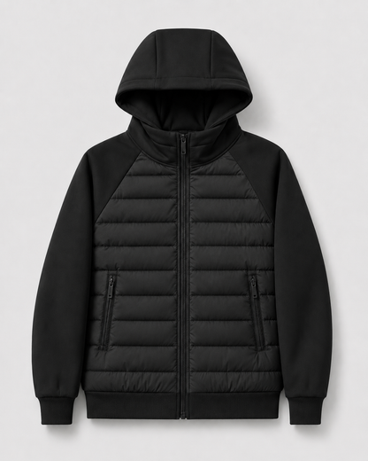 Men's Quilted Jacket - Hybrid Hooded Design